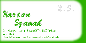 marton szamak business card